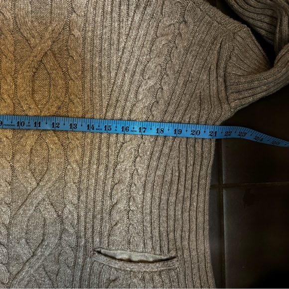 ABERCROMBIE & FITCH cable knit chunk women's oat Mock Neck Sweater SZ Small - Picture 14 of 14